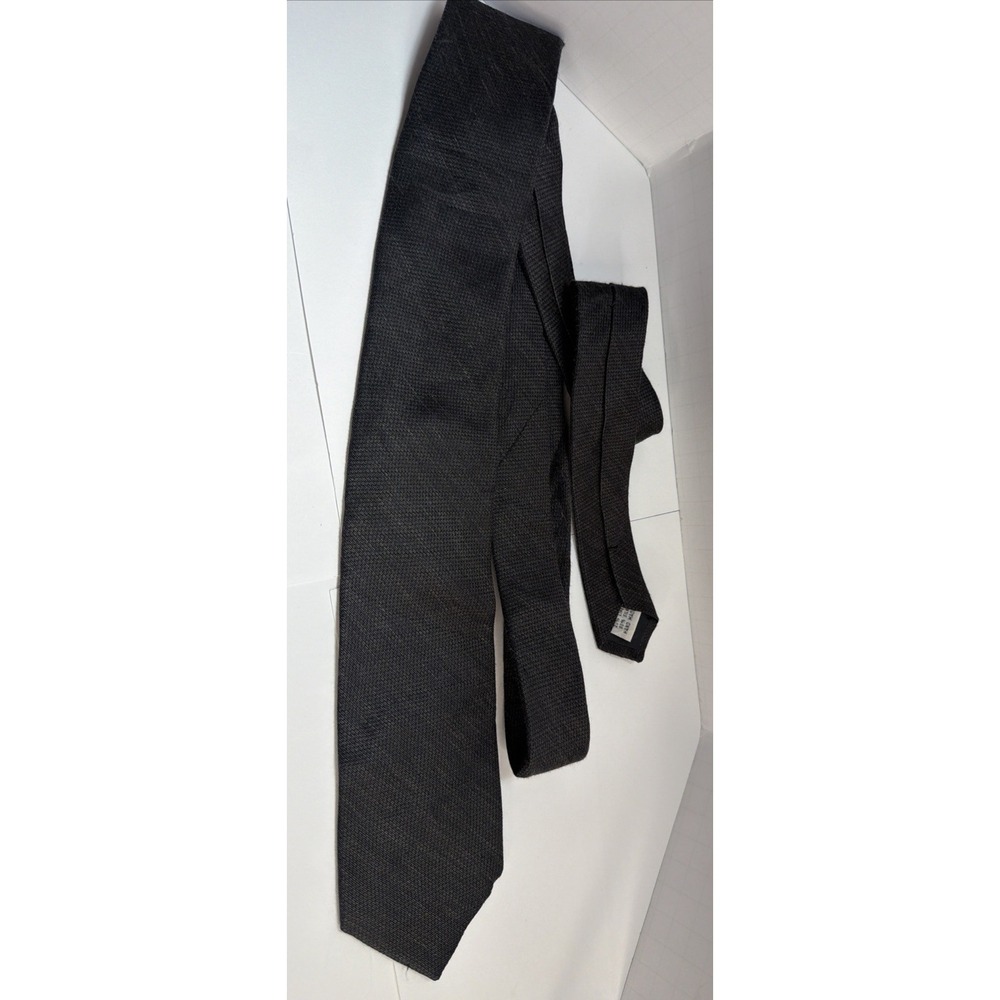 The Tie Bar Charcoal Gray Wool Silk Blend Textured Men's Necktie Formal